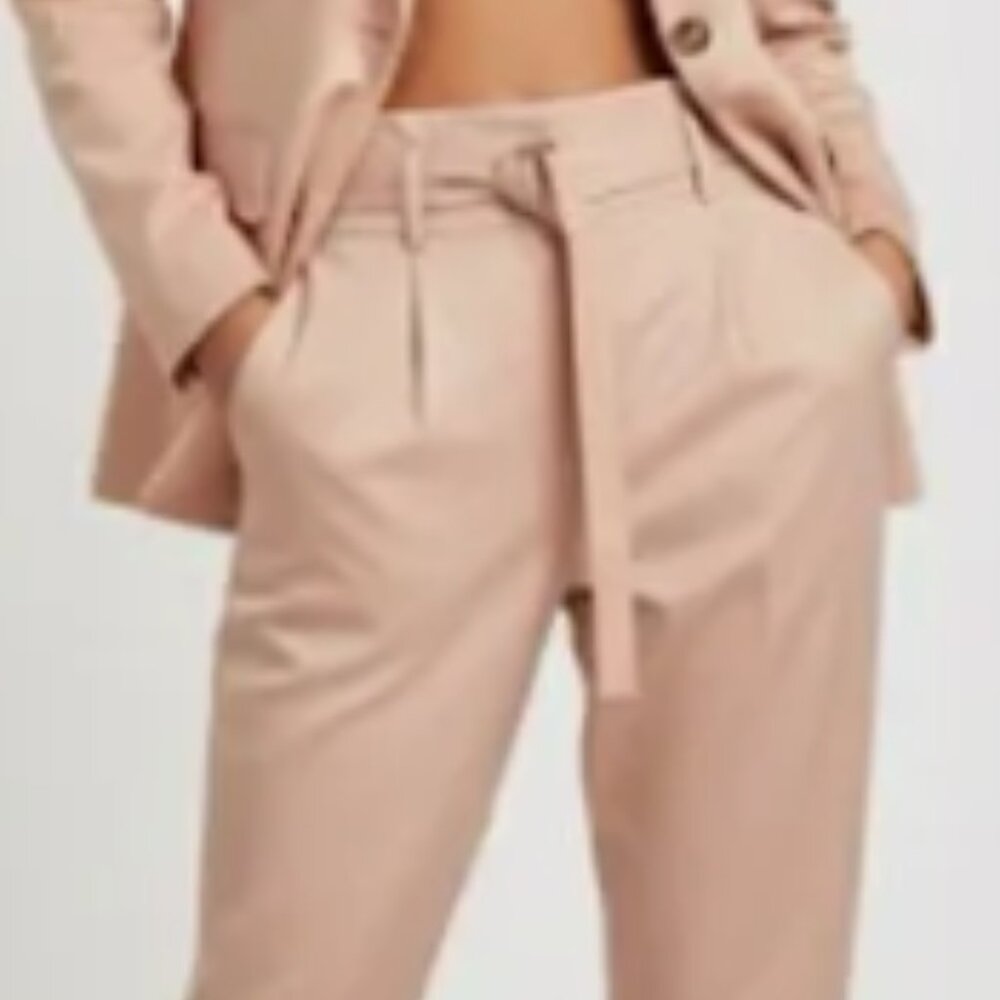 J. Crew GRAMERCY Peach Twill Pants High Rise Tapered Leg 4 D- Ring Belt